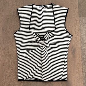 Zara Black and White Striped Tank Top